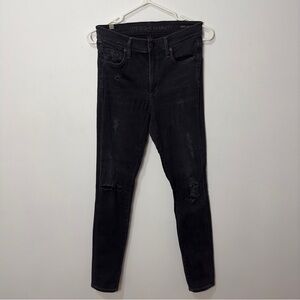 Citizens of Humanity - black distressed high rise skinny jeans size 27